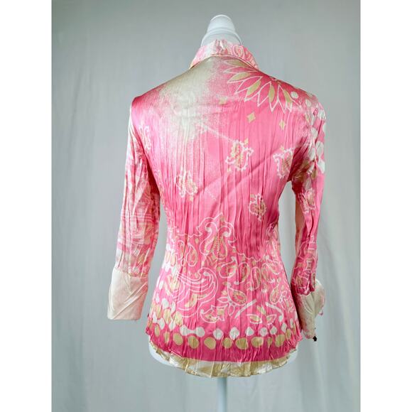 Y2K Roberto Cavalli vintage silk blouse size X - Picture 2 of 8